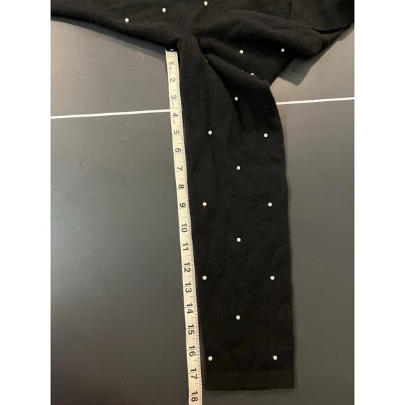 Jones New York Women's XL Black V-Neck Sweater Pearl Embellishments Wool Blend - Picture 6 of 6